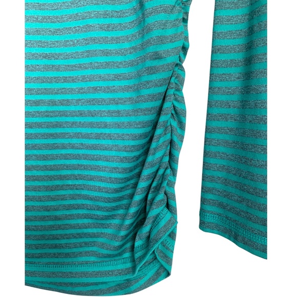Alpine Women's Top Size Medium Green Stripes Dri-Logic Turtleneck Long Sleeve - Picture 4 of 6